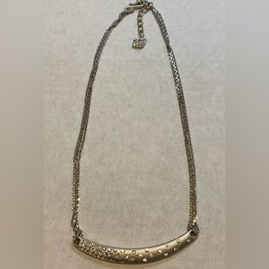 SWAROVSKI Triple Chain Curved Bar Necklace in Silver Tone